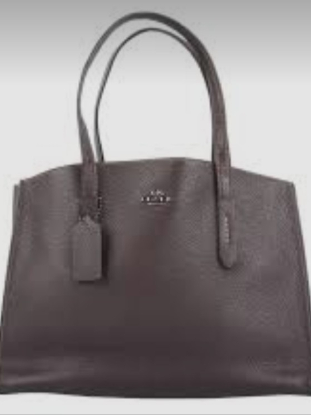 Coach Pebbled Leather Tote in Dark Brown